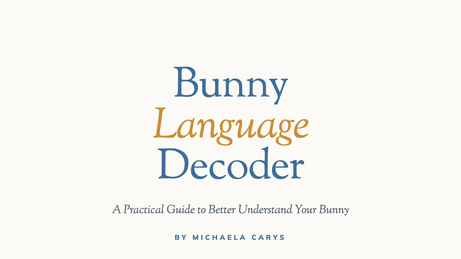 Bunny Language Decoder e-book cover