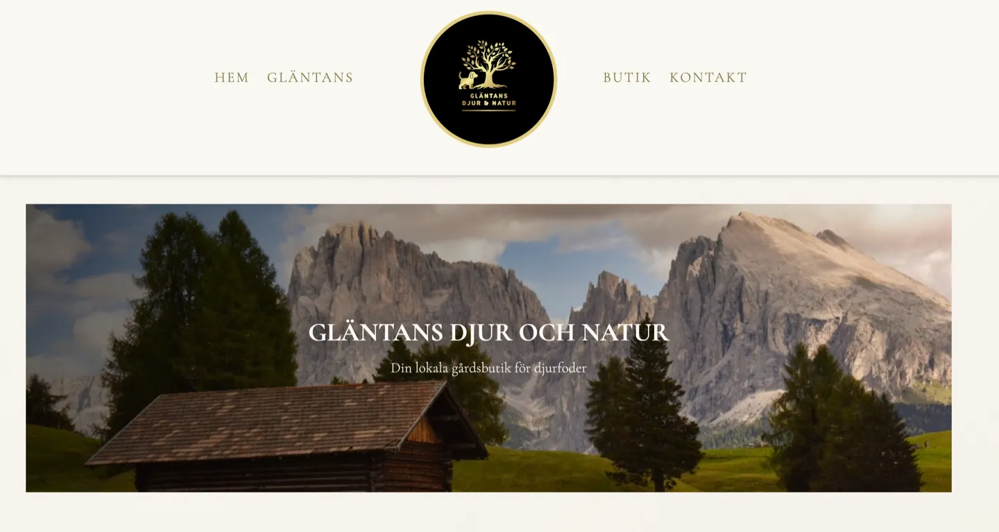 Gläntans Djur & Natur website
